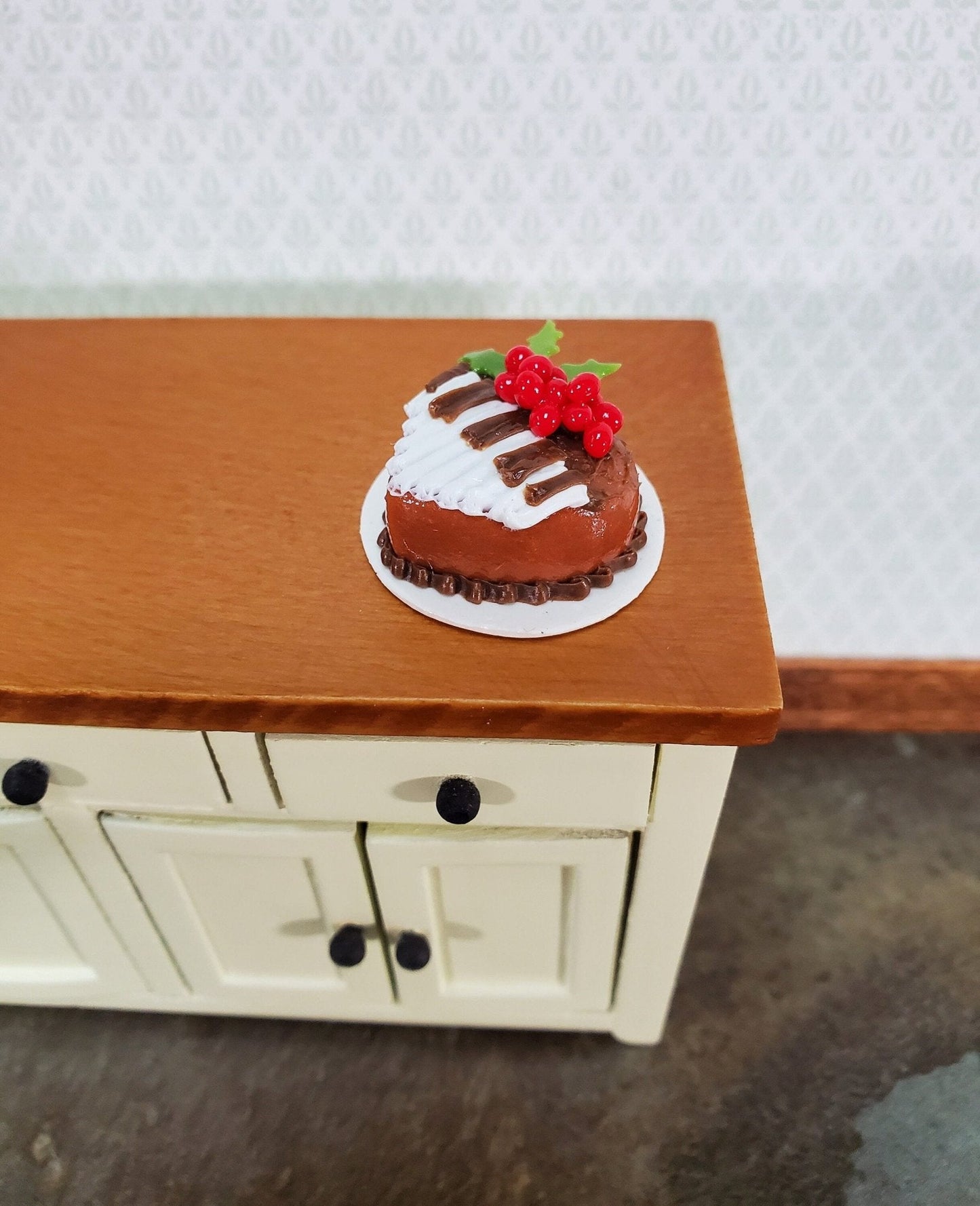 Dollhouse Piano Cake Chocolate Heart Shaped 1:12 Scale Miniature Dessert Food - Miniature Crush