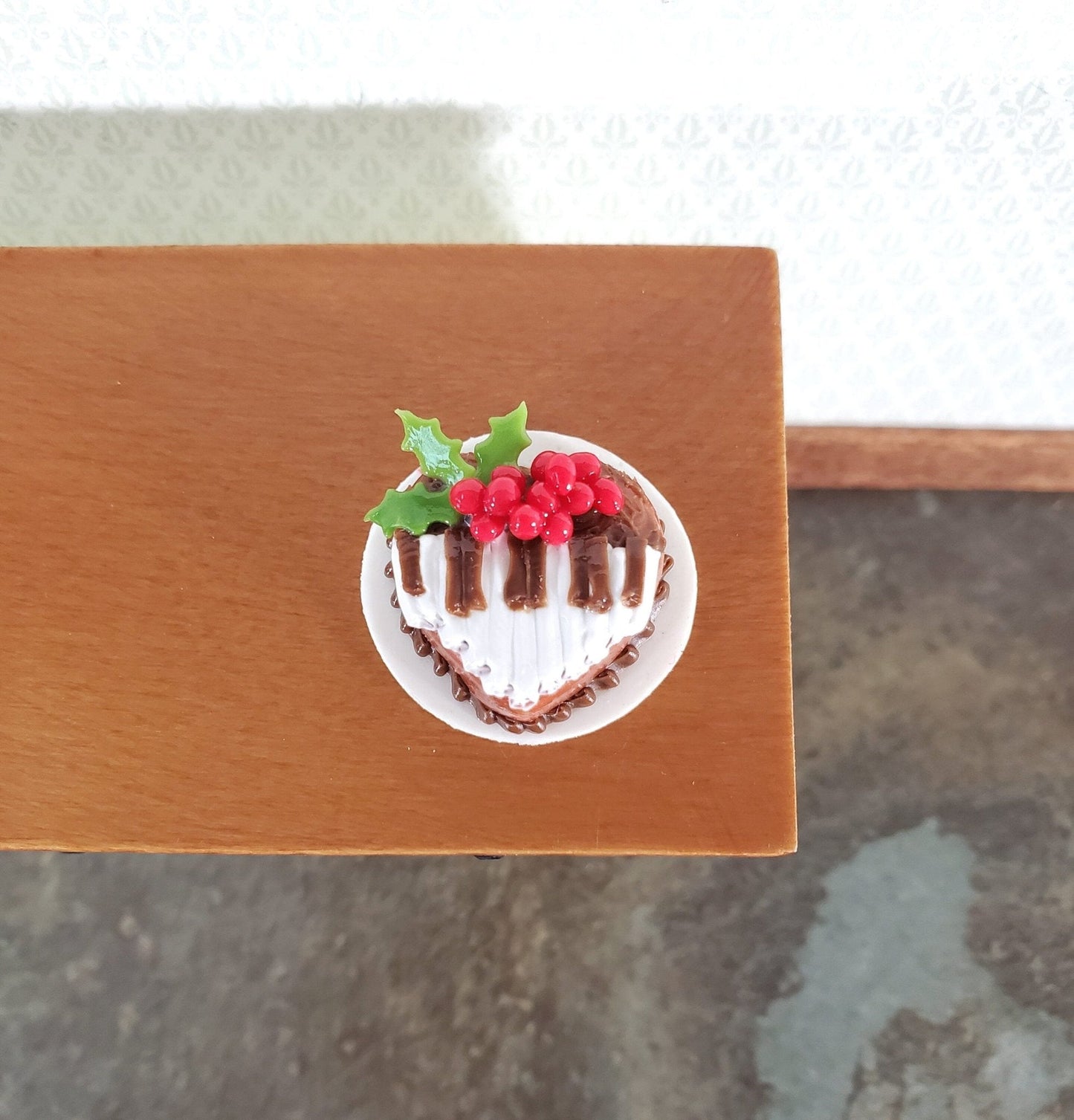 Dollhouse Piano Cake Chocolate Heart Shaped 1:12 Scale Miniature Dessert Food - Miniature Crush