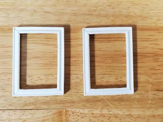 Dollhouse Picture Frame Set of 2 Small White for Paintings 1:12 Scale Miniatures - Miniature Crush