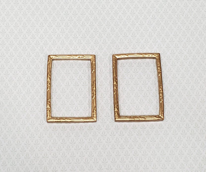 Dollhouse Picture Frames Set of 2 Gold for Painting 2.25" x 1.5" 1:12 Scale Miniatures - Miniature Crush