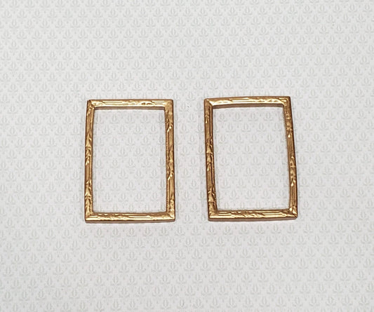 Dollhouse Picture Frames Set of 2 Gold for Painting 2.25" x 1.5" 1:12 Scale Miniatures - Miniature Crush