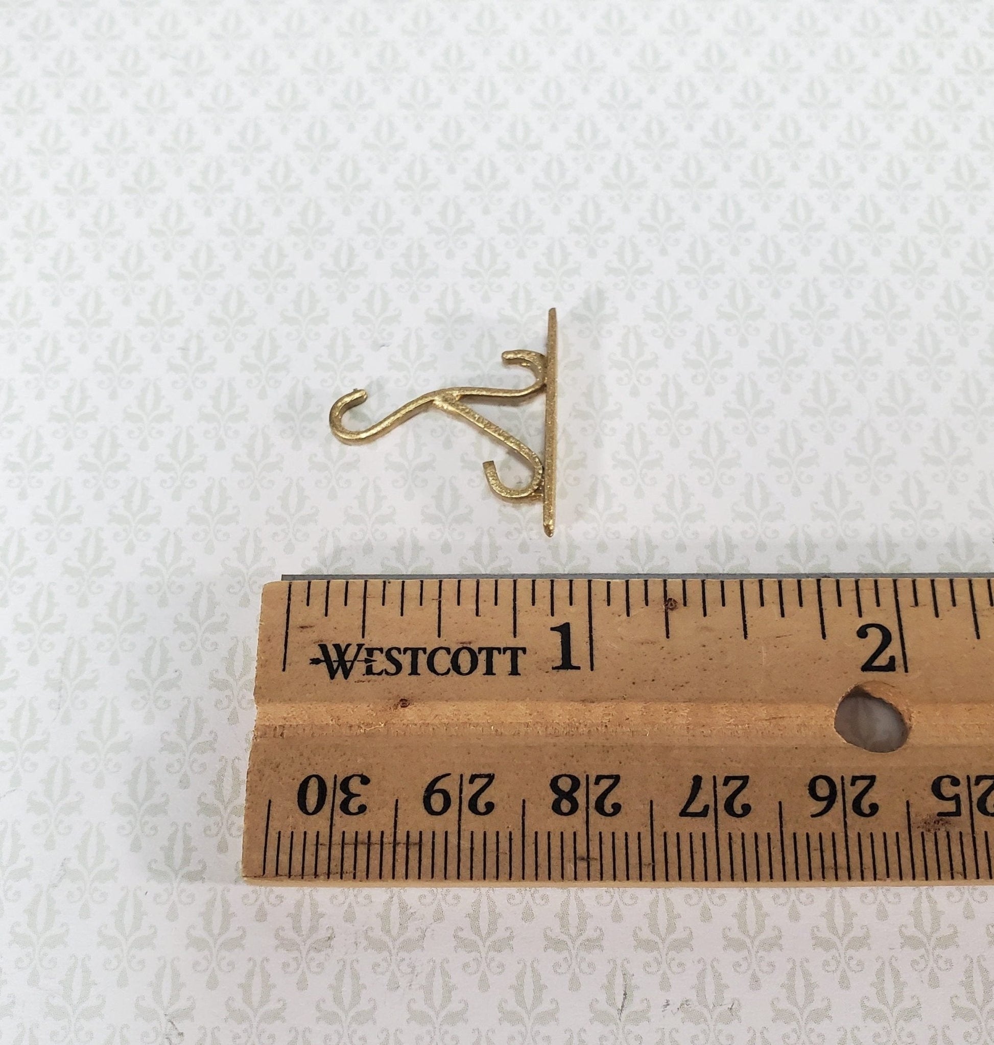 gold plant wall hanger Dollhouse Plant Hanger Wall Hook Gold Metal 1:12 Scale Miniature