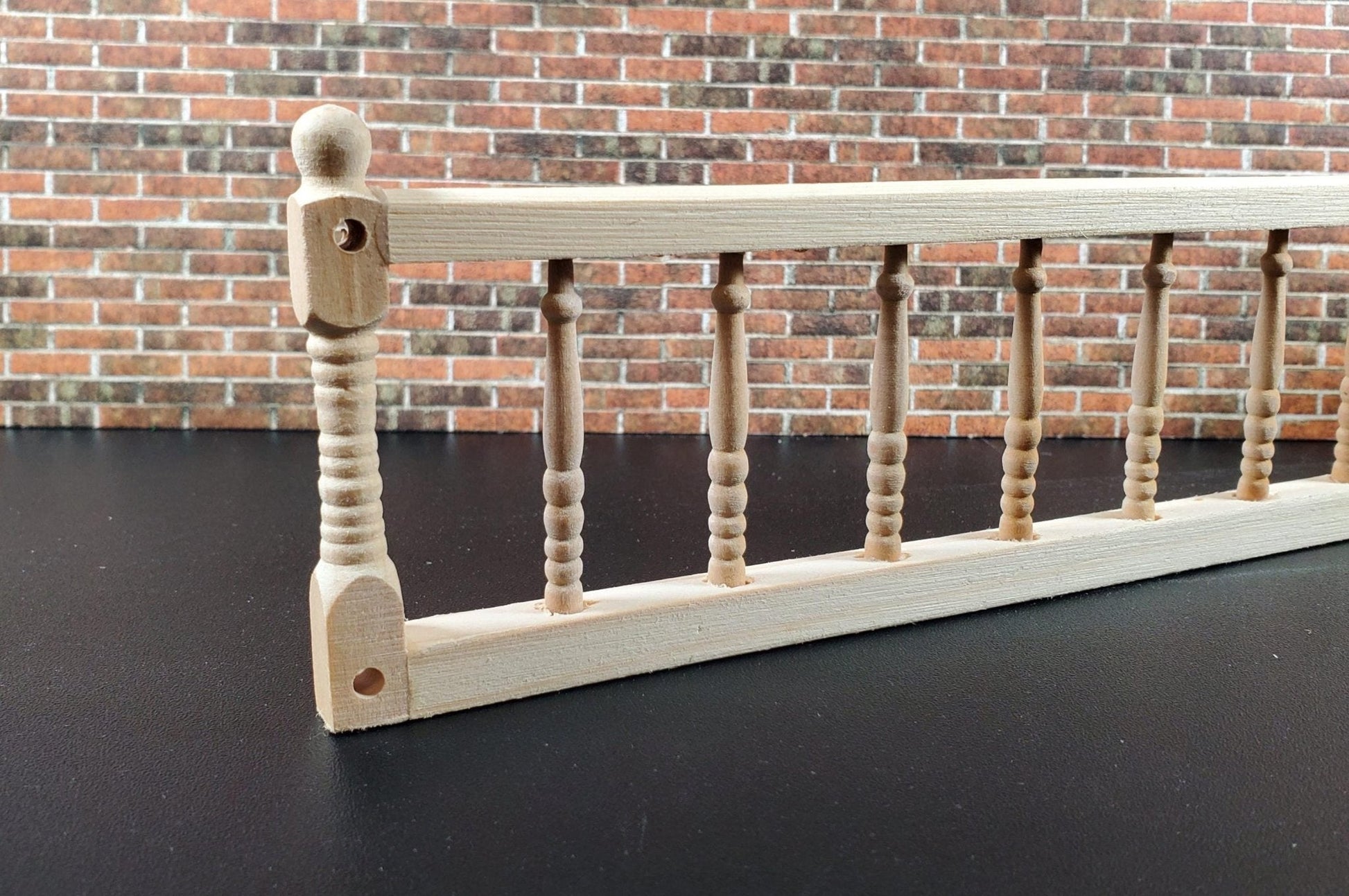 Dollhouse Porch Deck Railing Unpainted or White 1:12 Scale Miniature Assembled - Miniature Crush