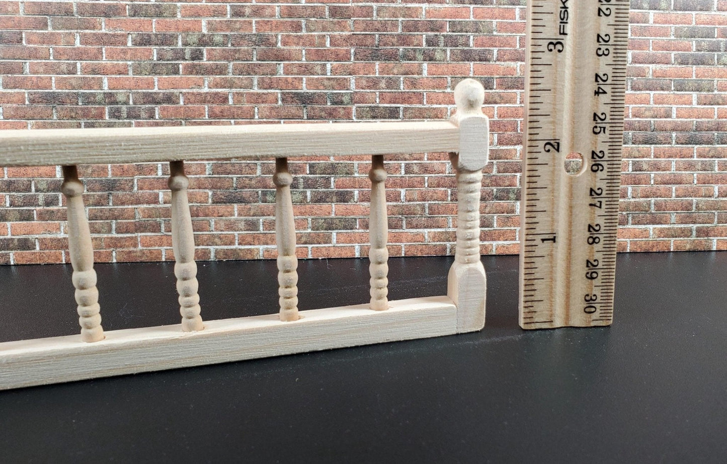 Dollhouse Porch Deck Railing Unpainted or White 1:12 Scale Miniature Assembled - Miniature Crush