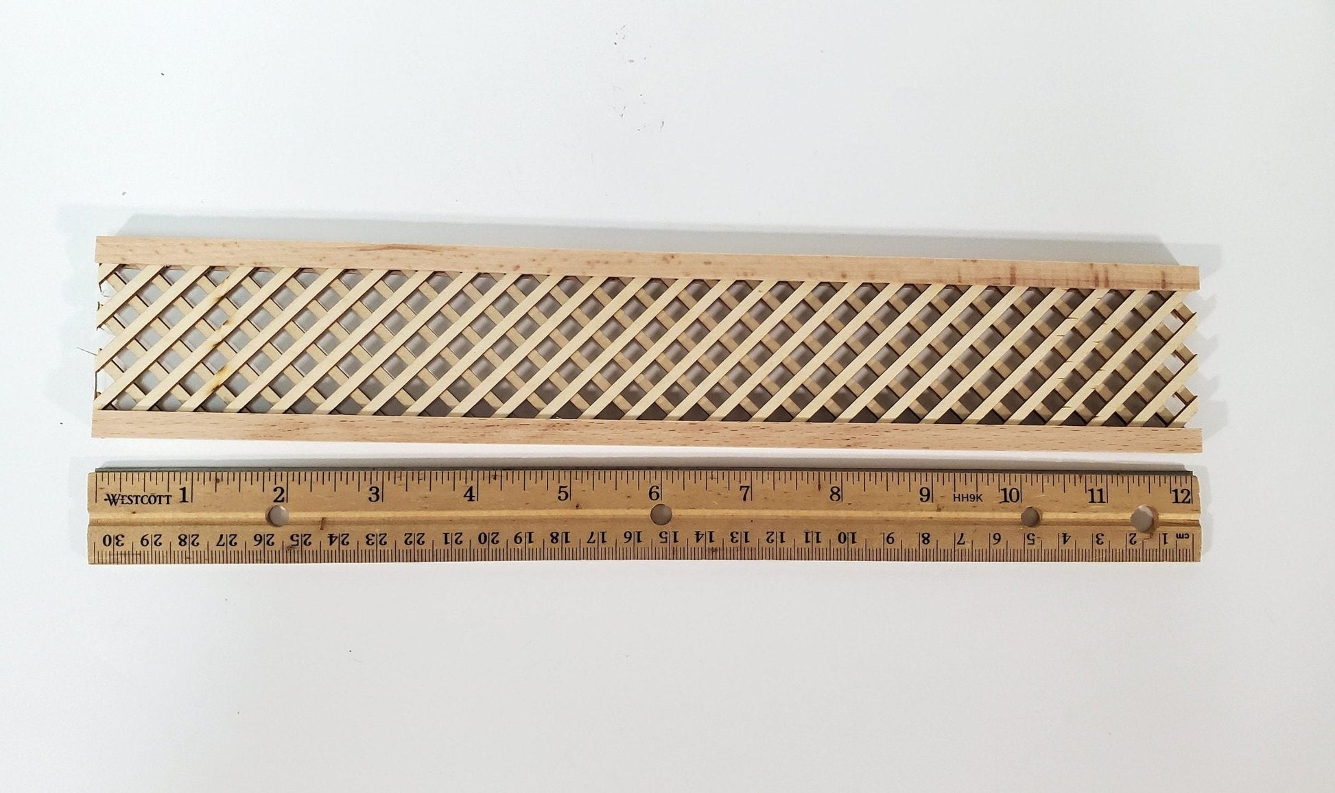 Dollhouse Porch Lattice Panel 12" Long Decorative Wood 1:12 Scale Miniature - Miniature Crush