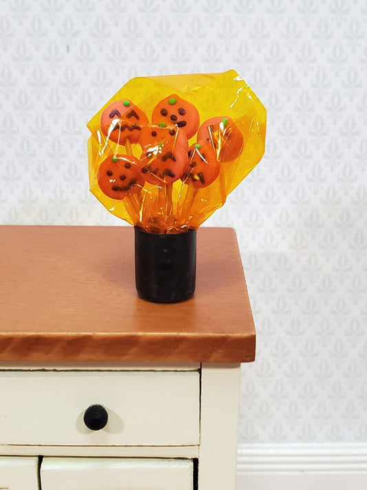 Dollhouse Pumpkin Lollipops on Sticks Halloween Dessert 1:12 Scale Miniature Food Sucker - Miniature Crush
