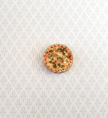 Dollhouse Quiche in Pie Tin 1:12 Scale Miniature Kitchen Food - Miniature Crush