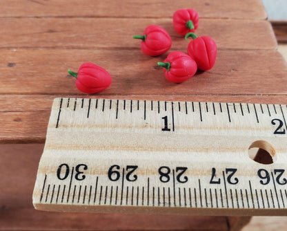 Dollhouse Red Bell Peppers Set of 5 1:12 Scale Miniature Vegetables Food Grocery - Miniature Crush