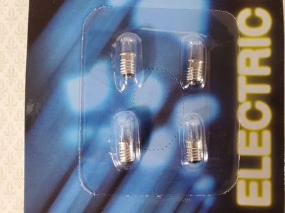 Dollhouse Replacement Bulbs 12 Volt Round Screw Bulbs 4 piece 1:12 Scale Miniature MH621 - Miniature Crush