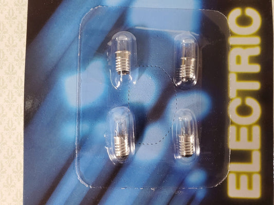 Dollhouse Replacement Bulbs 12 Volt Round Screw Bulbs 4 piece 1:12 Scale Miniature MH621 - Miniature Crush