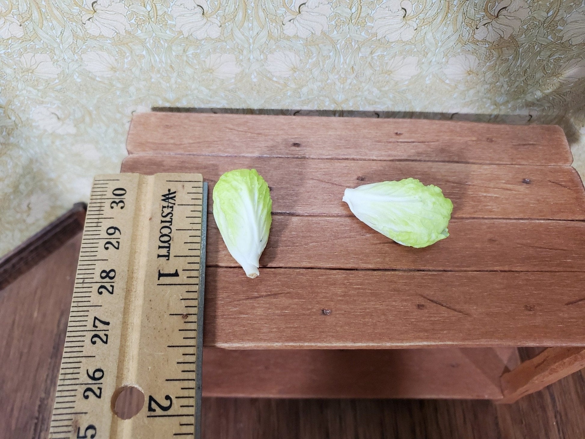Dollhouse Romain Lettuce 2 Heads 1:12 Scale Miniature Kitchen Food Vegetables - Miniature Crush