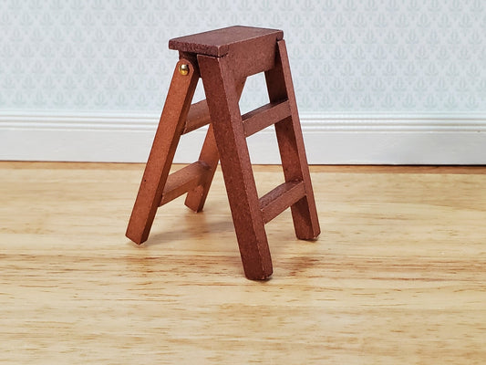 Dollhouse Short Step Ladder 3 Steps Wood 1:12 Scale Miniature Opens/Closes - Miniature Crush
