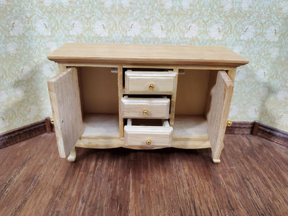 Dollhouse Side Board Buffet Dresser Light Oak Finish 1:12 Scale Furniture - Miniature Crush