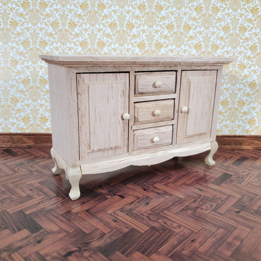 Dollhouse Side Board Buffet Dresser Unpainted 1:12 Scale Miniature Furniture - Miniature Crush