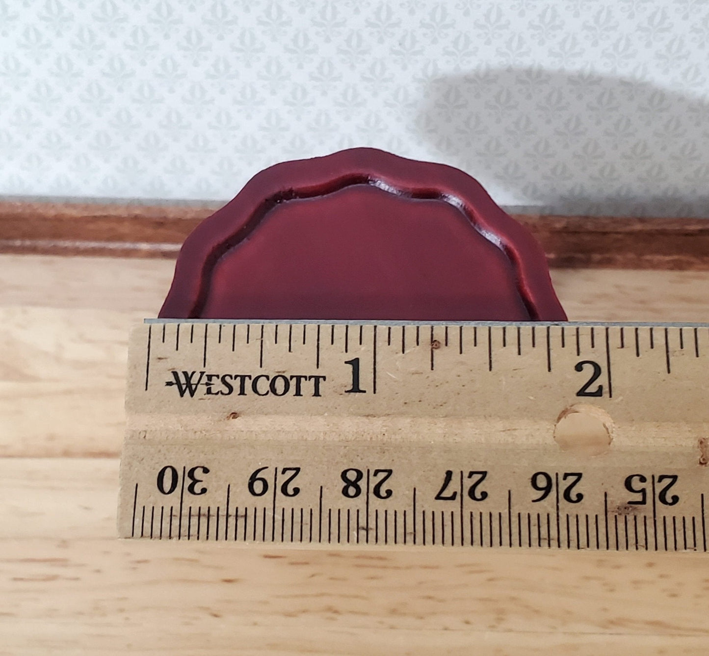 Dollhouse Side Table Pie Crust Style Mahogany Finish 1:12 Scale Wood Furniture - Miniature Crush