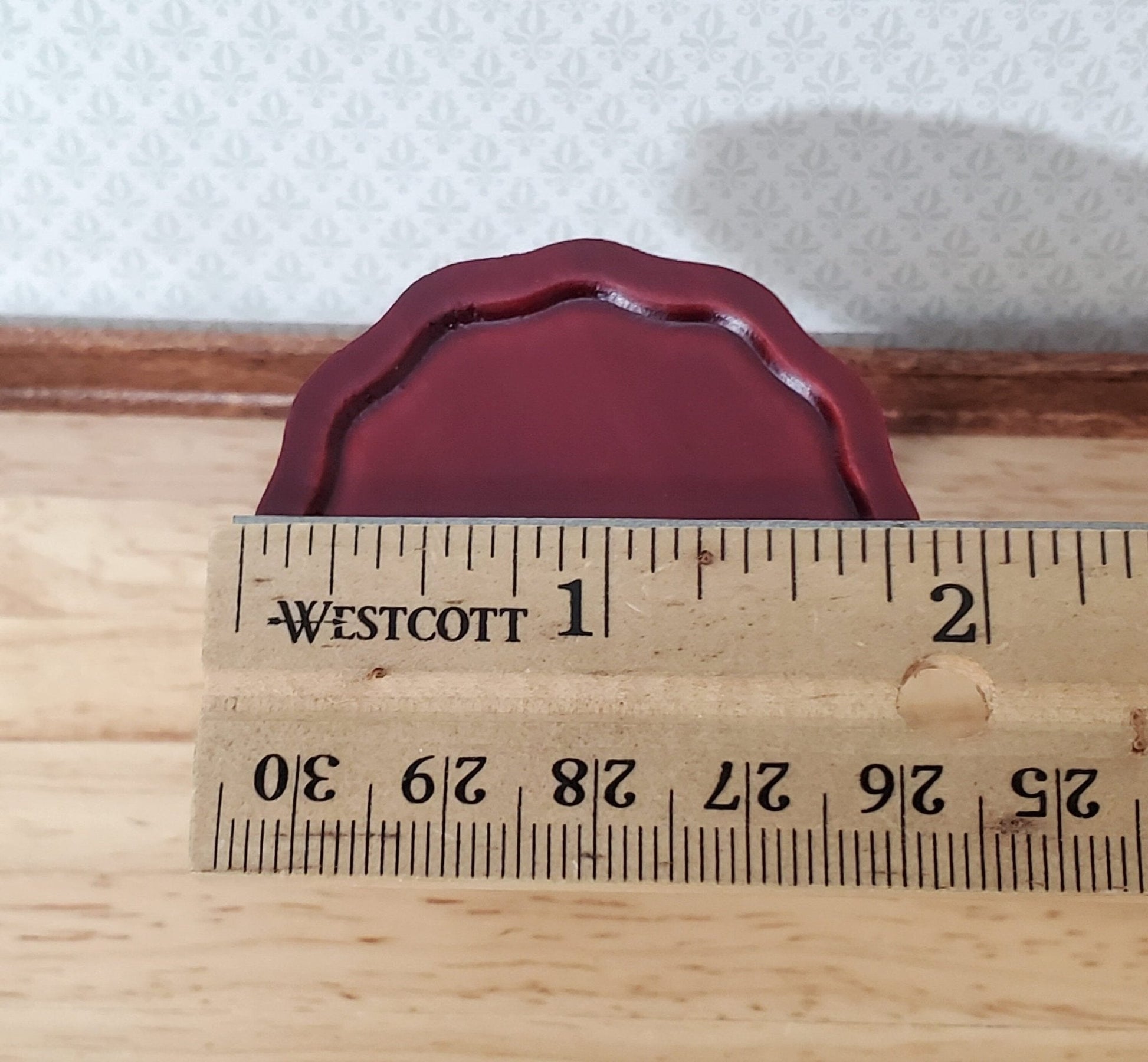 Dollhouse Side Table Pie Crust Style Mahogany Finish 1:12 Scale Wood Furniture - Miniature Crush