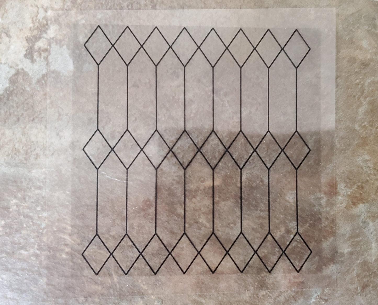 Dollhouse Simulated Diamond Window Panes Insert Tudor Gothic 1:12 Scale Miniature - Miniature Crush