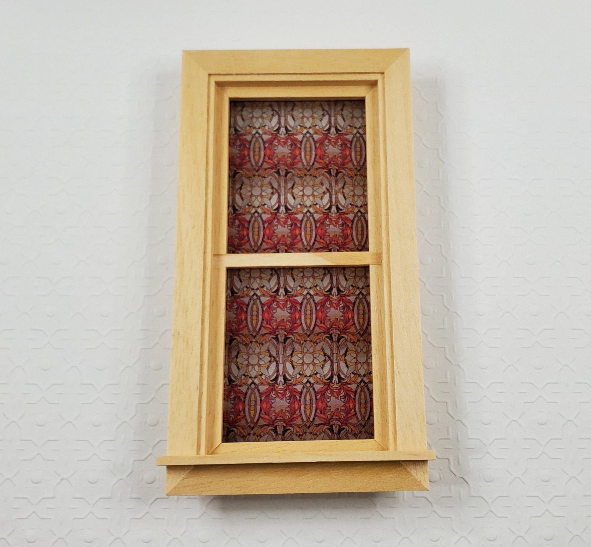 Dollhouse Simulated Stained Glass Insert Cut to Size Reds for Windows or Doors 1:12 Scale - Miniature Crush