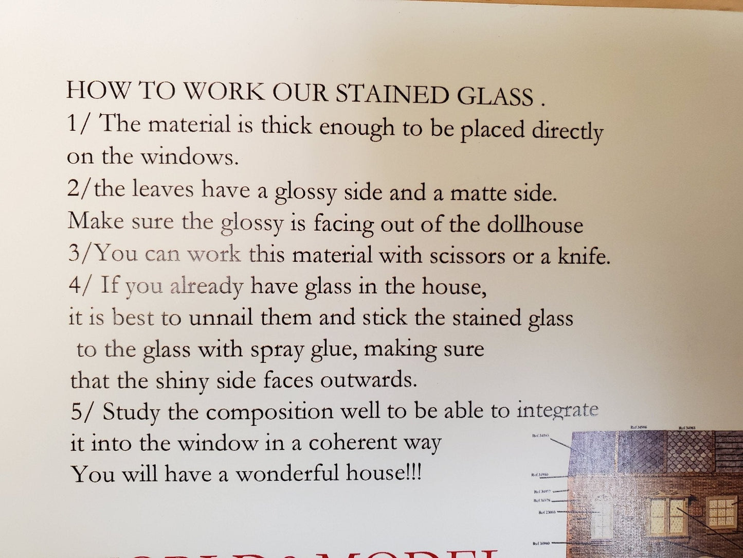 Dollhouse Simulated Stained Glass Insert Cut to Size Reds for Windows or Doors 1:12 Scale - Miniature Crush