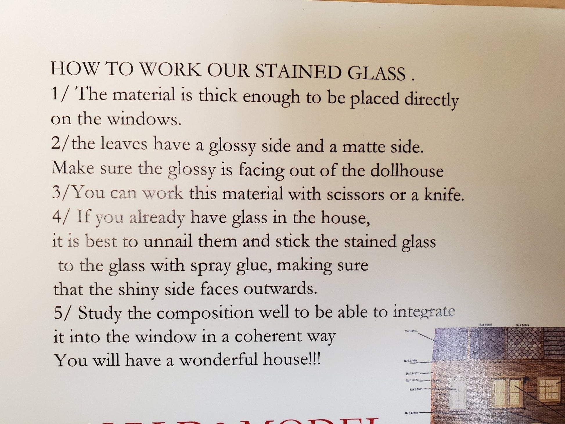 Dollhouse Simulated Stained Glass Insert Cut to Size Reds for Windows or Doors 1:12 Scale - Miniature Crush