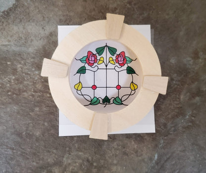Dollhouse Simulated Stained Glass Window Insert Round 1:12 Scale Miniature SLIM21 - Miniature Crush
