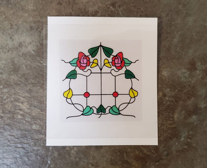 Dollhouse Simulated Stained Glass Window Insert Round 1:12 Scale Miniature SLIM21 - Miniature Crush