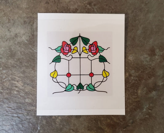 Dollhouse Simulated Stained Glass Window Insert Round 1:12 Scale Miniature SLIM21 - Miniature Crush