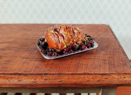 Dollhouse Sliced Ham on a Platter with Cherries 1:12 Scale Miniature Food - Miniature Crush