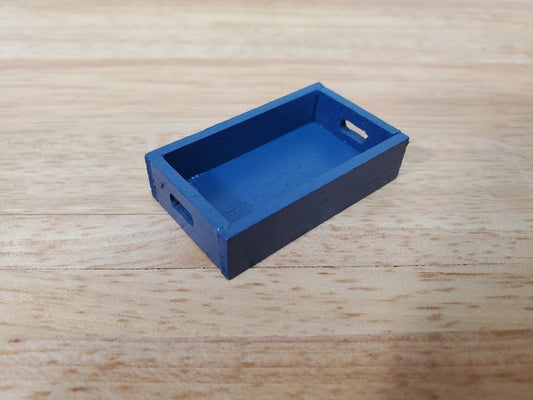 Dollhouse Small Crate Blue Wood for Groceries Fruits Tools 1:12 Scale Miniatures - Miniature Crush