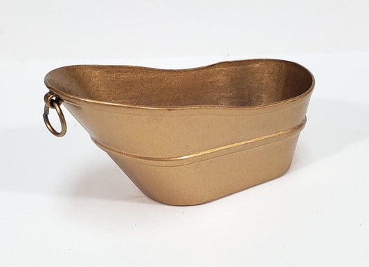Dollhouse Small Tub Mini "Copper" Baby Bathtub Metal 1:12 Scale Hip Bath - Miniature Crush