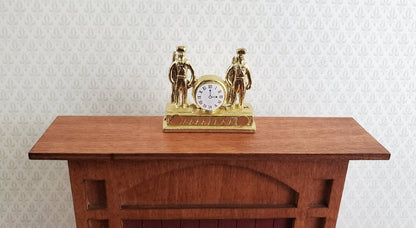 Dollhouse Soldier Mantle Clock Gold 1:12 Scale Miniatures Decor - Miniature Crush