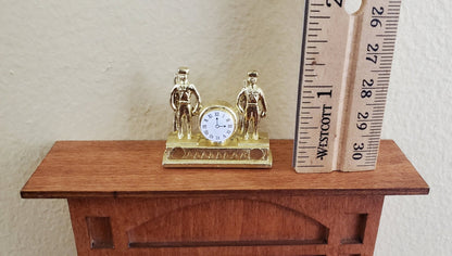 Dollhouse Soldier Mantle Clock Gold 1:12 Scale Miniatures Decor - Miniature Crush