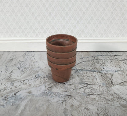 Dollhouse Stacked Garden Pots Aged Finish 1:12 Scale Falcon Miniatures A4317L - Miniature Crush