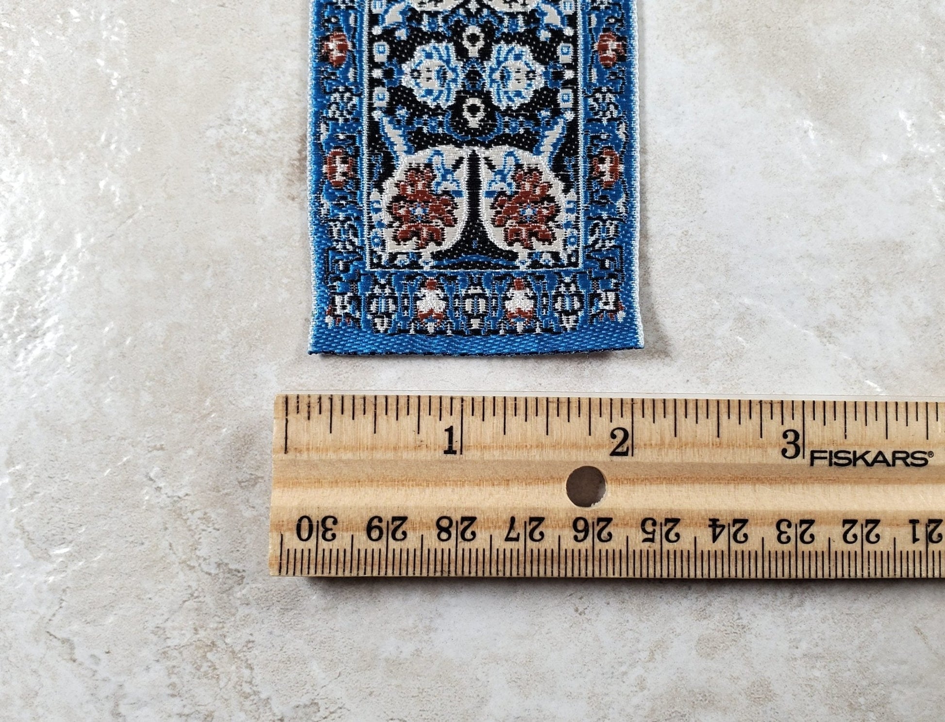 Dollhouse Stair Runner Blue Carpet Rug Woven Fabric1:12 Scale Miniature - Miniature Crush