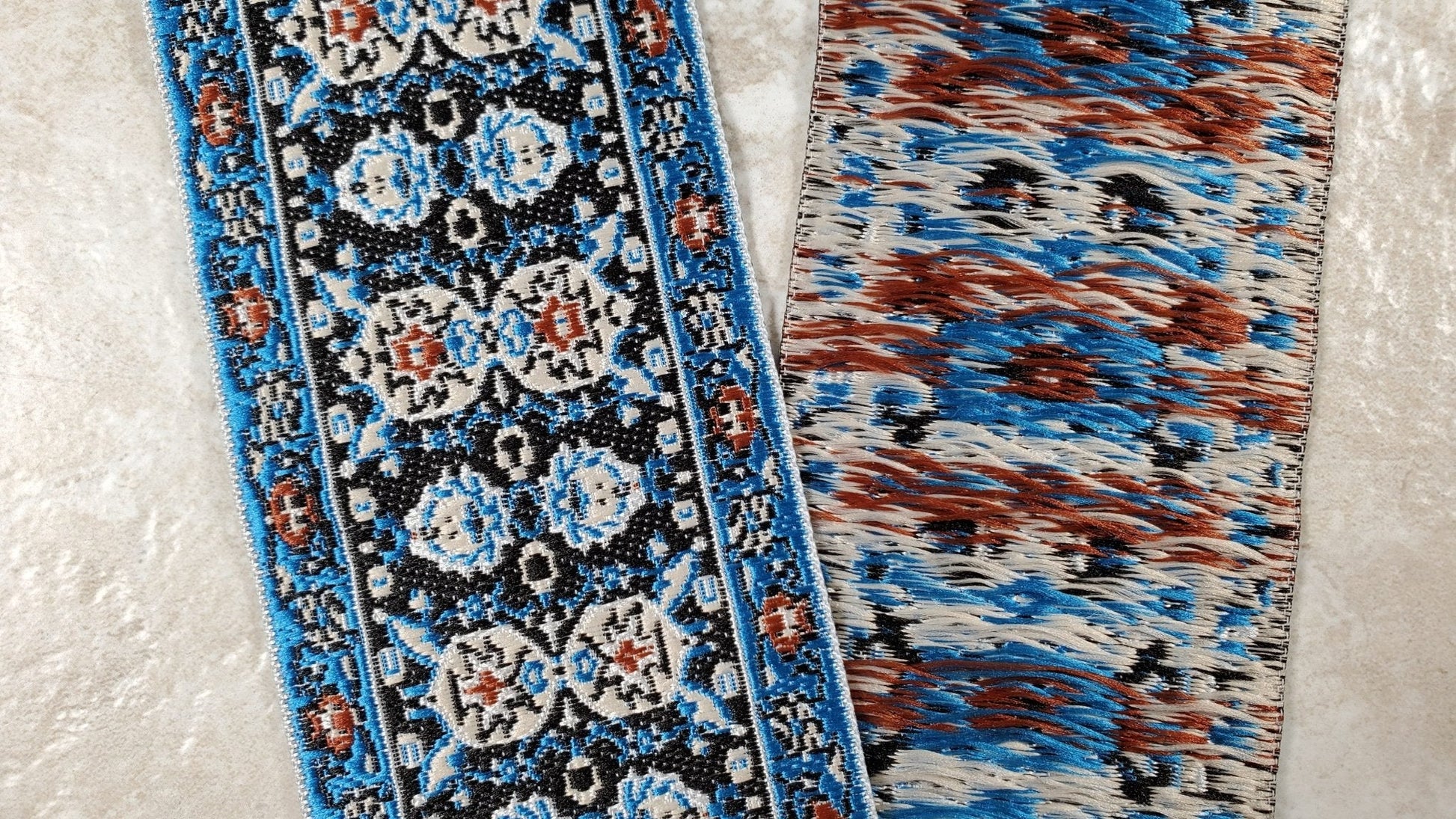 Dollhouse Stair Runner Blue Carpet Rug Woven Fabric1:12 Scale Miniature - Miniature Crush