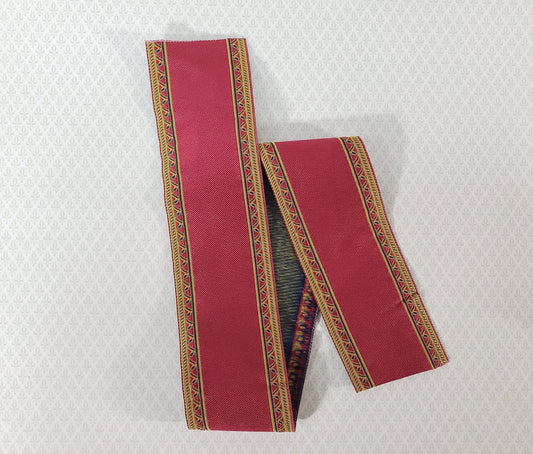 Dollhouse Stair Runner Red & Gold Carpet 19" Long 1:12 Scale Miniature - Miniature Crush