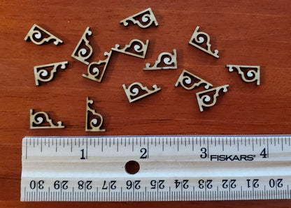 Dollhouse Stair Tread Trim Brackets Victorian Style 14 pc 1:12 Scale Miniatures - Miniature Crush