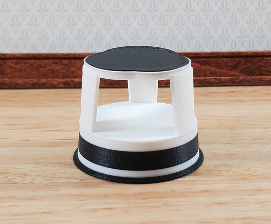 Dollhouse Step Stool Modern Style 1:12 Scale Miniature Black and White - Miniature Crush