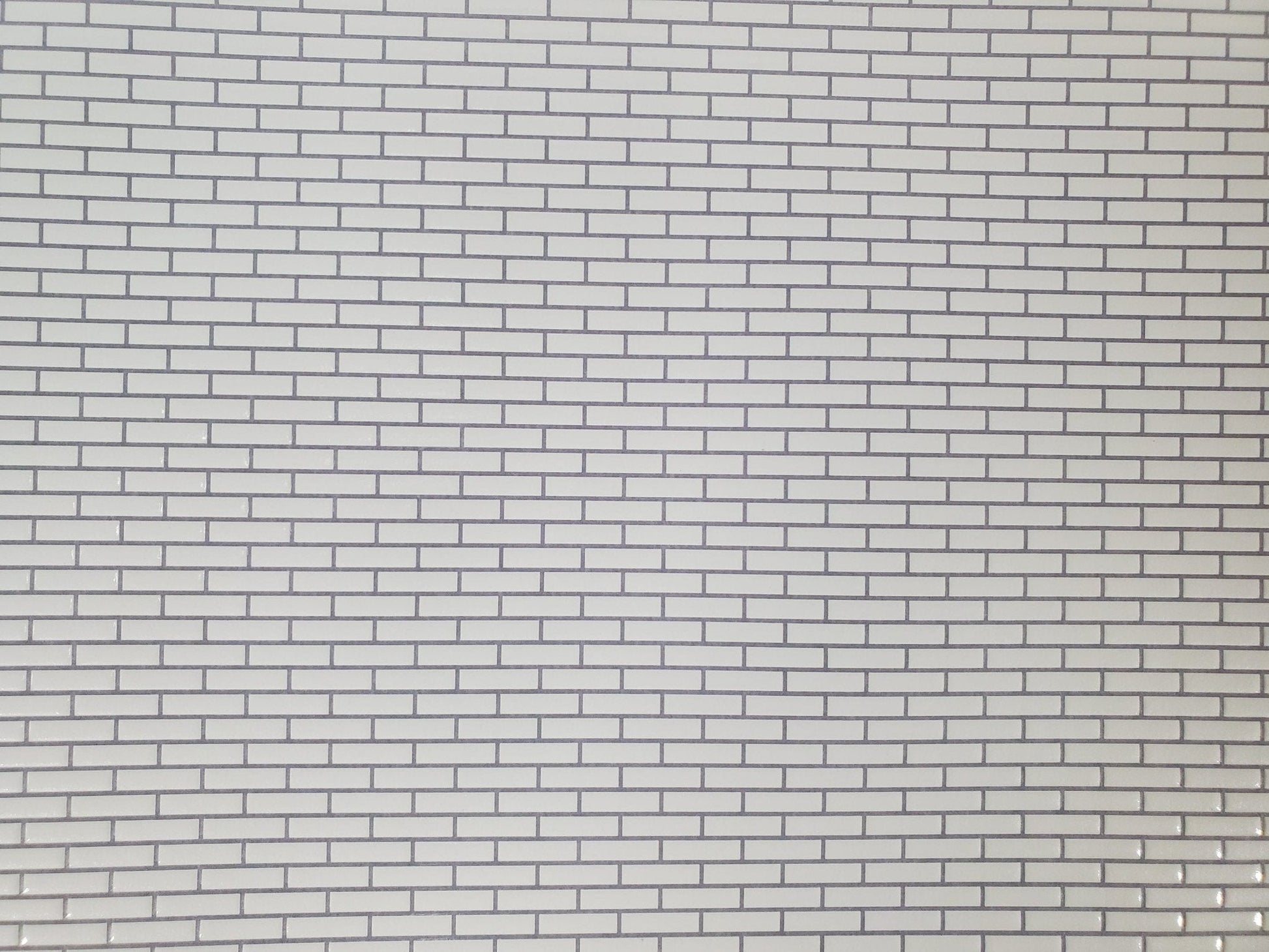 Dollhouse Subway Tile Metro Wall Tile Small White Embossed Glossy Paper World & Model - Miniature Crush