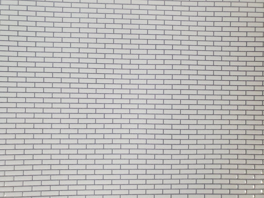 Dollhouse Subway Tile Metro Wall Tile Small White Embossed Glossy Paper World & Model - Miniature Crush