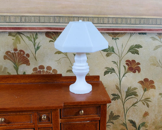 Dollhouse Table Lamp White Can be Painted DIY 1:12 Scale Miniature 3D Printed - Miniature Crush