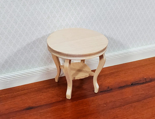 Dollhouse Table Small Round Side or End Table Unpainted Wood 1:12 Scale Miniature Furniture - Miniature Crush