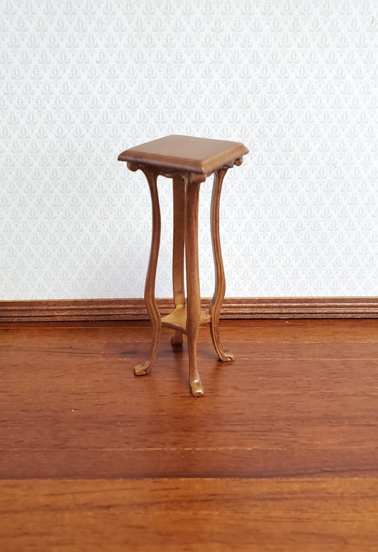 Dollhouse Tall Fern or Plant Stand Wood 1:12 Scale Miniature Walnut Finish - Miniature Crush