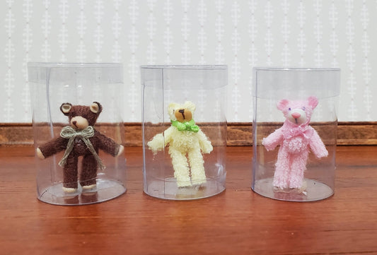Dollhouse Teddy Bears Set of 3 Stuffed Animal Toy 1:12 Scale Miniature Nursery - Miniature Crush