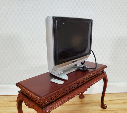 Dollhouse Television TV Set Modern Flat Screen with Remote 1:12 Scale Miniature Accessory - Miniature Crush