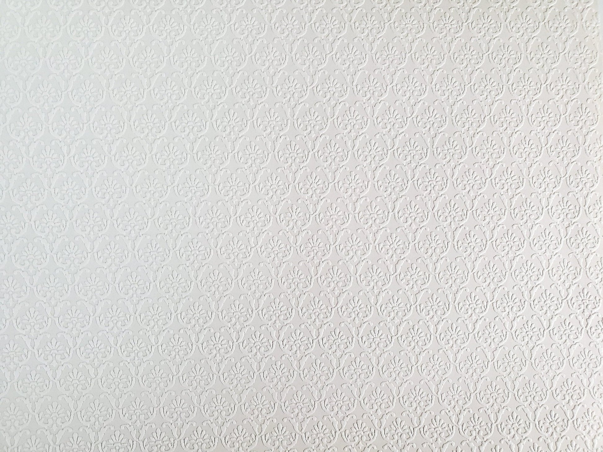 Dollhouse Textured Wallpaper Embossed 3 Pieces White/Beige 17 "x 12" 1:12 Scale - Miniature Crush
