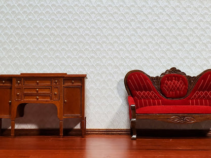 Dollhouse Textured Wallpaper Embossed 3 Pieces White/Beige Art Deco 17 "x 12" 1:12 Scale - Miniature Crush