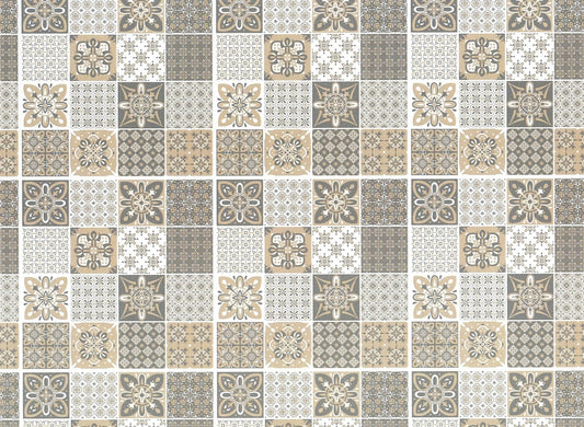 Dollhouse Tile Flooring Paper Sheet Muted Browns Grays 1:12 Scale Miniature - Miniature Crush