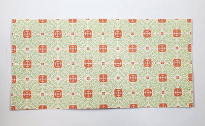 Dollhouse Tile Flooring Sheet Pale Green Orange 1:12 Scale Break Off Pieces - Miniature Crush