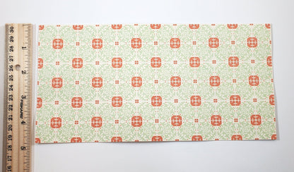 Dollhouse Tile Flooring Sheet Pale Green Orange 1:12 Scale Break Off Pieces - Miniature Crush